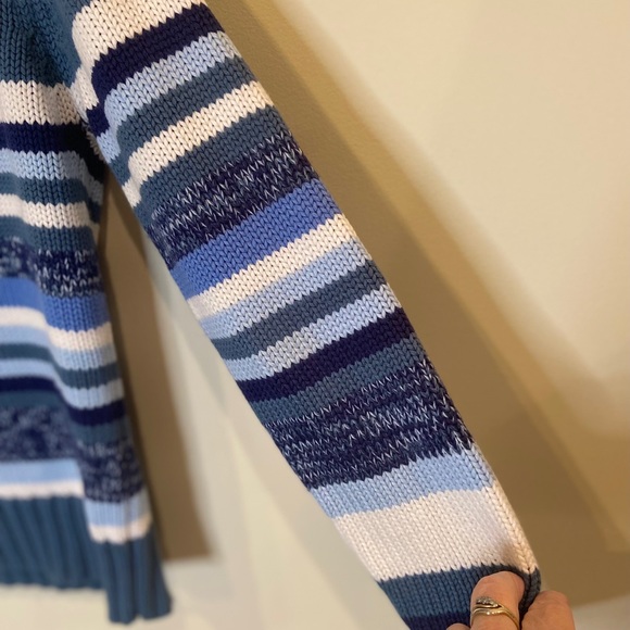 Ciera& Co Zip Up Blue Striped Cardigan. - Picture 7 of 9